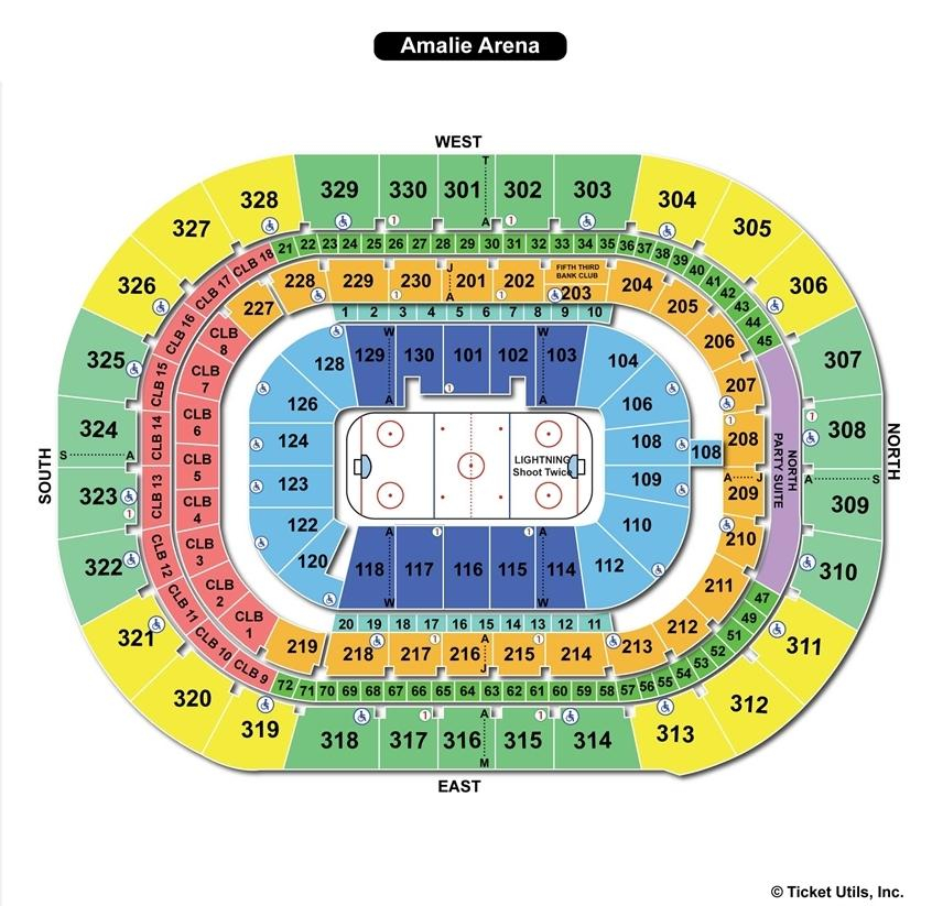 Amalie Arena Tampa FL Seating Chart View