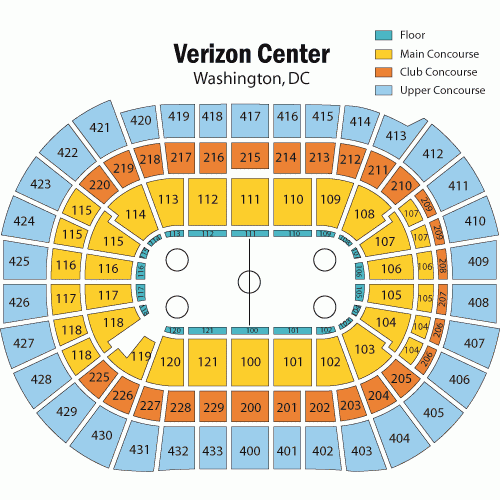 Breakdown Of The Capital One Arena Seating Chart Washington Capitals 