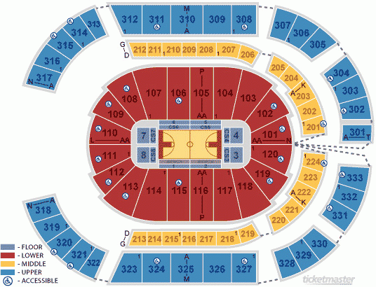 Bridgestone Arena Nashville TN Seating Chart View