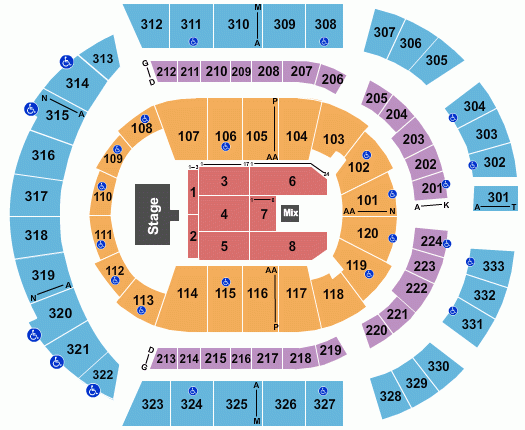 Bridgestone Arena Seating Chart Maps Nashville