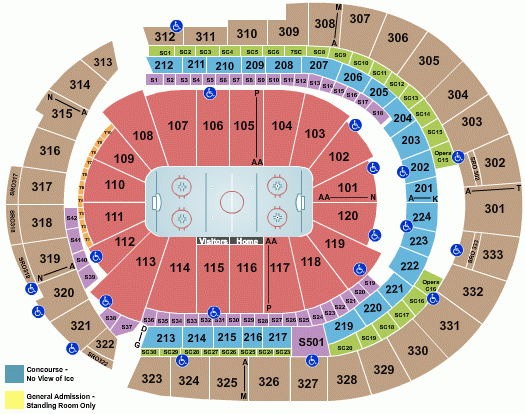 Bridgestone Arena Seating Chart Rows Seat Numbers And Club Seat Info