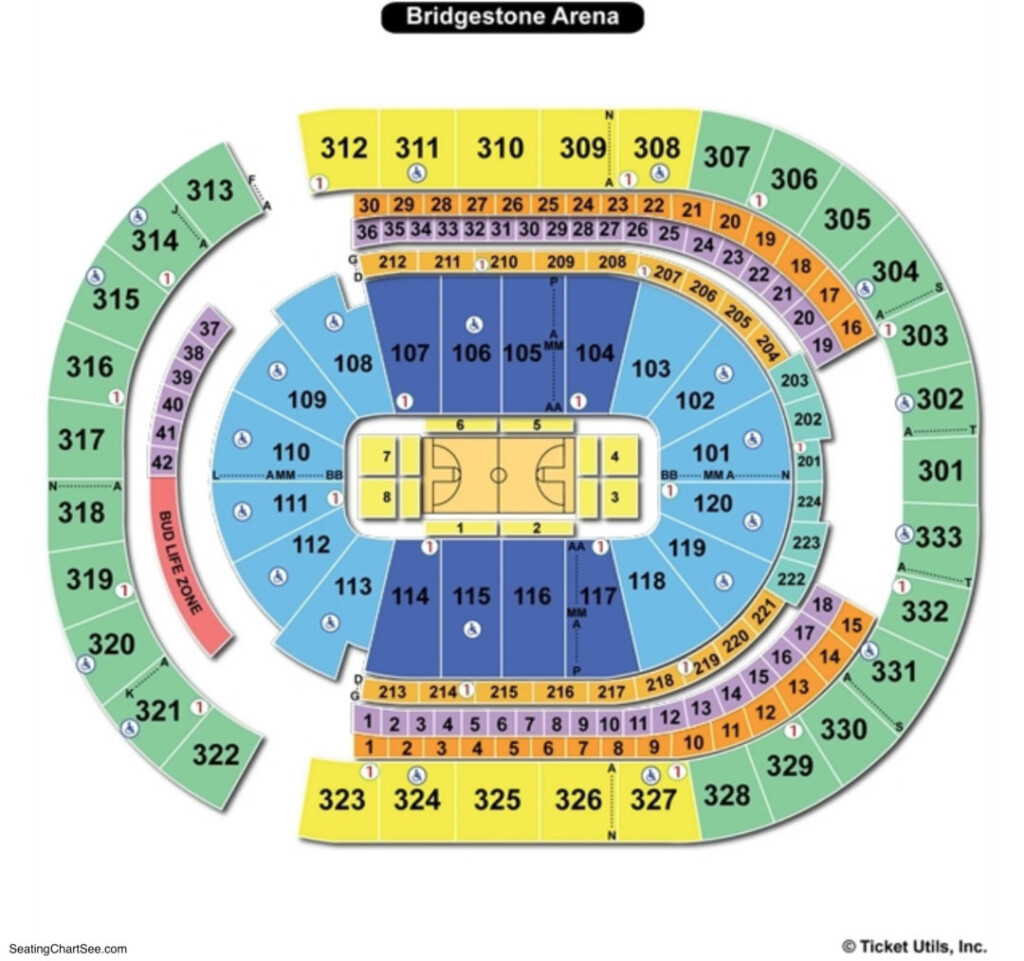 Bridgestone Arena Seating Chart Seating Charts Tickets