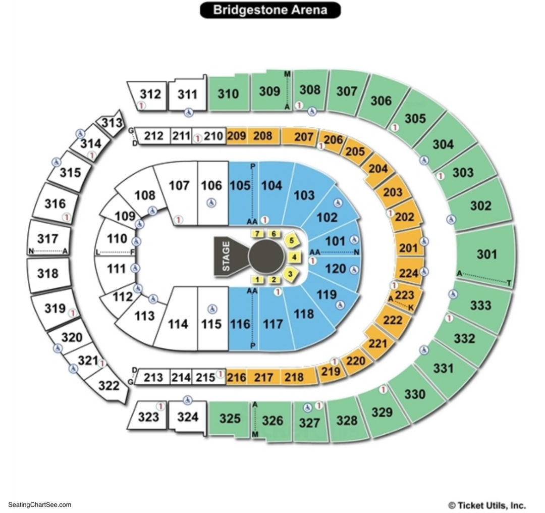 Interactive Bridgestone Arena Seating Chart Arena Seating Chart
