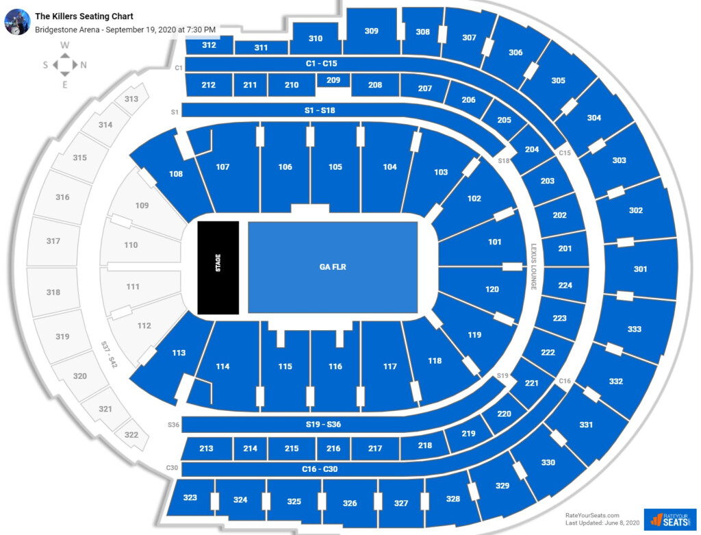 Bridgestone Arena Seating Charts For Concerts RateYourSeats