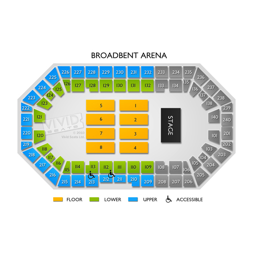 Broadbent Arena Seating Chart Vivid Seats