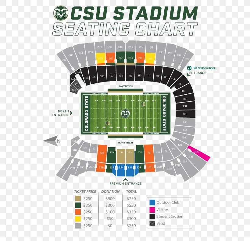 Canvas Stadium Moby Arena Colorado State Rams Football Aircraft Seat 