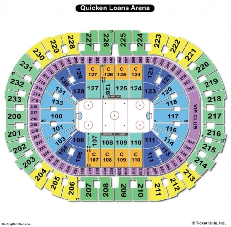 Cleveland Cavaliers Seating Chart With Seat Numbers Quicken Loans 