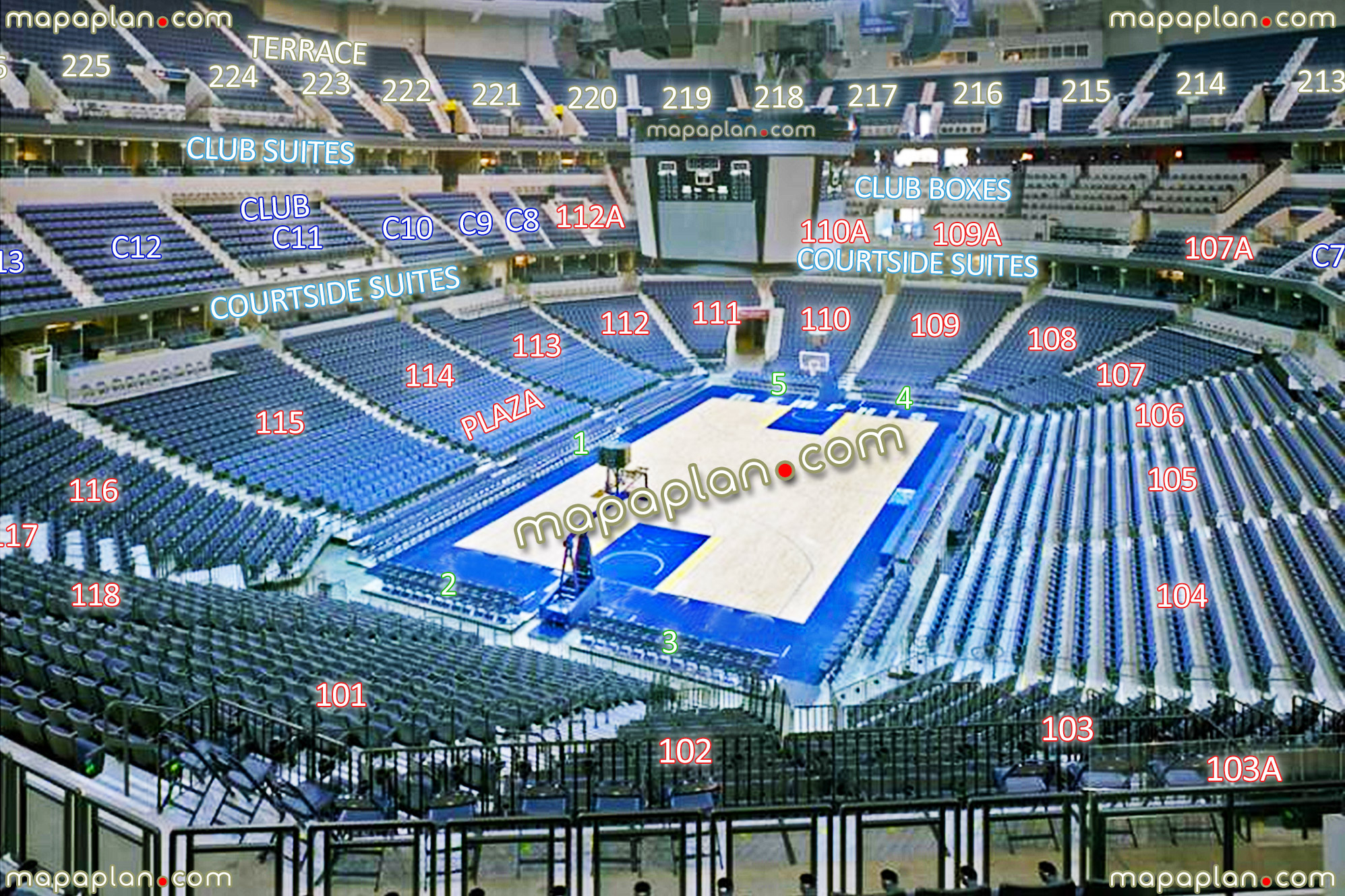 FedExForum Seat Row Numbers Detailed Seating Chart Memphis 