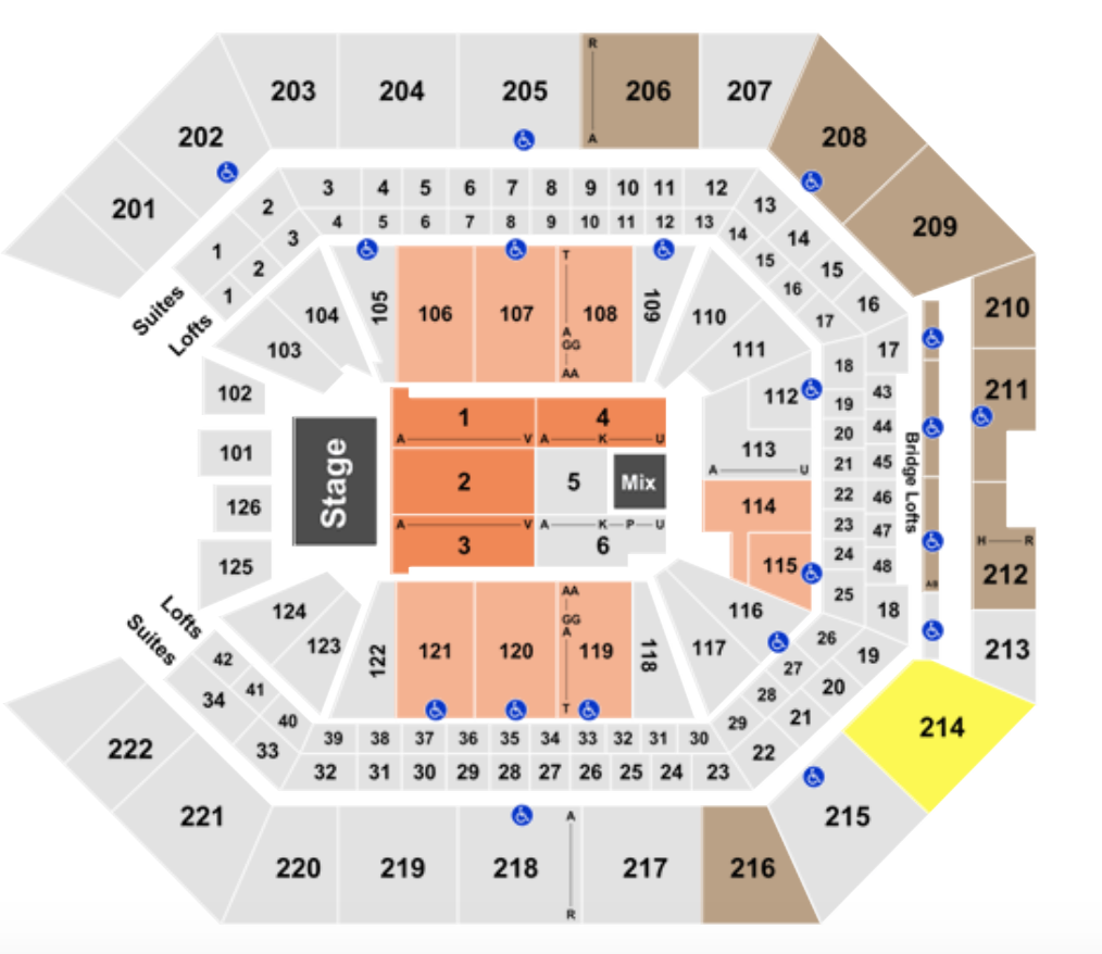 Golden 1 Center Seating Chart Rows Seats And Club Seat Info