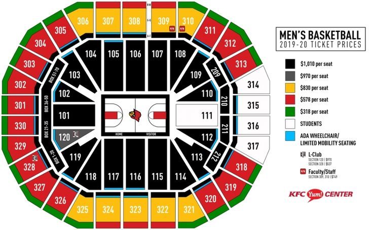 Incredible Kfc Yum Center Seating Chart With Rows