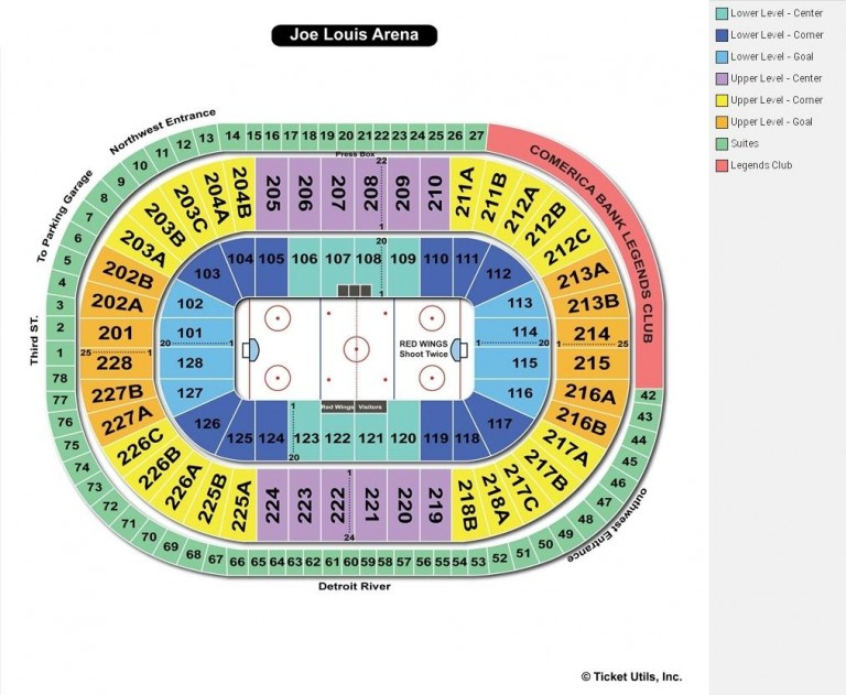 Joe Louis Arena Detroit MI Seating Chart View