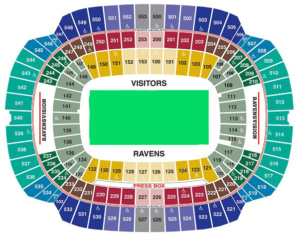 M T Bank Stadium Seating Chart M T Bank Stadium Baltimore Maryland