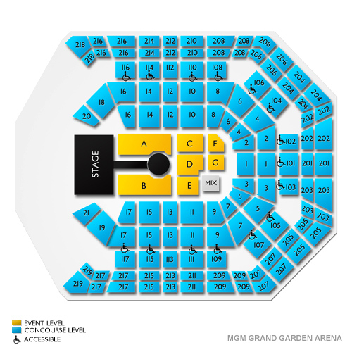 MGM Grand Garden Arena Seating Chart MGM Grand Garden Arena In Las 