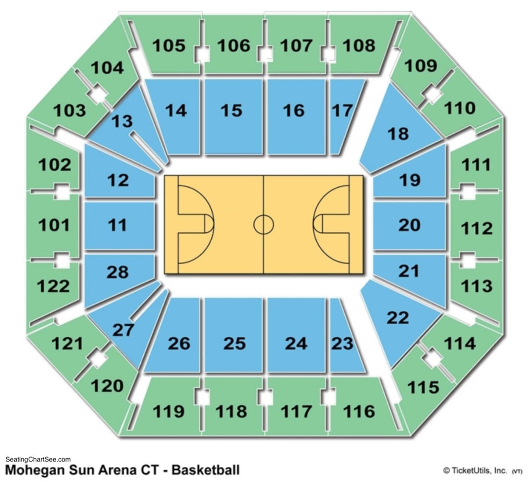 Mohegan Sun Arena Seating Chart Basketball Arena Seating Chart