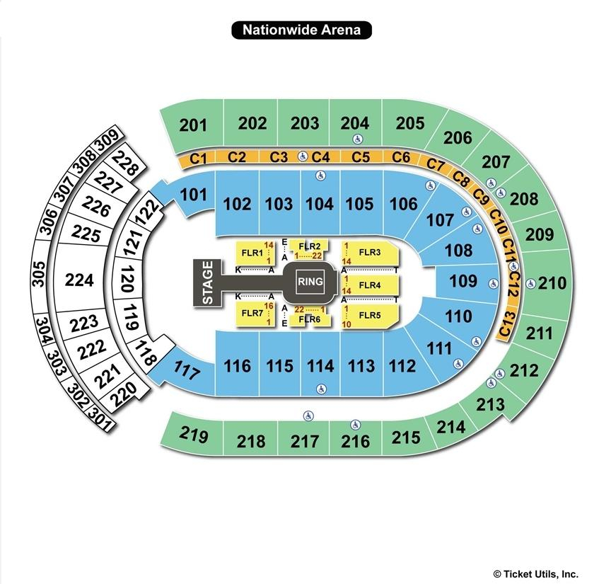 Nationwide Arena Columbus OH Seating Chart View