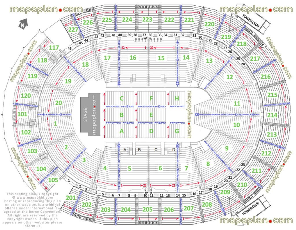 New T Mobile Arena MGM AEG Seat Row Numbers Detailed Seating Chart 