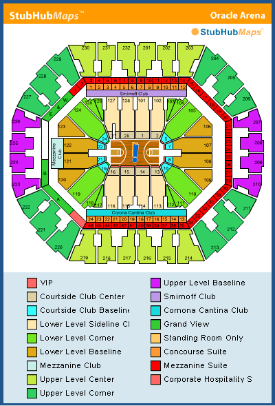 Oracle Arena Seating Chart Pictures Directions And History Golden 