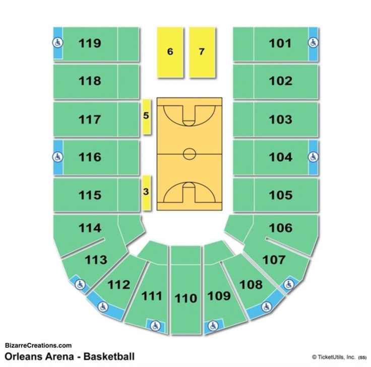 Orleans Arena Seating Chart Seating Charts Game Arena Chart