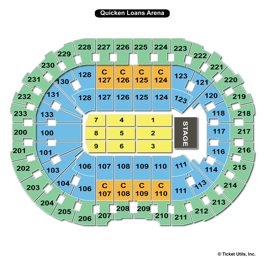 Quicken Loans Arena Cleveland OH Seating Chart View