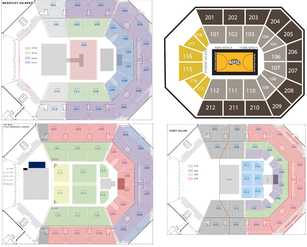 Seating Chart BB T Arena Highland Heights Kentucky