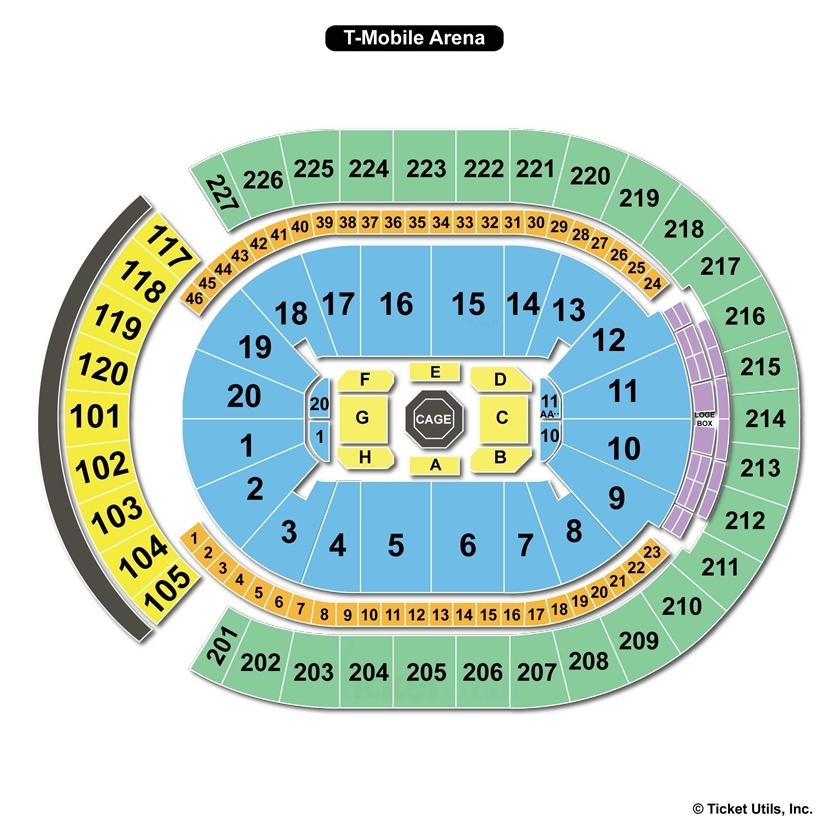 T Mobile Arena Las Vegas NV Seating Chart View