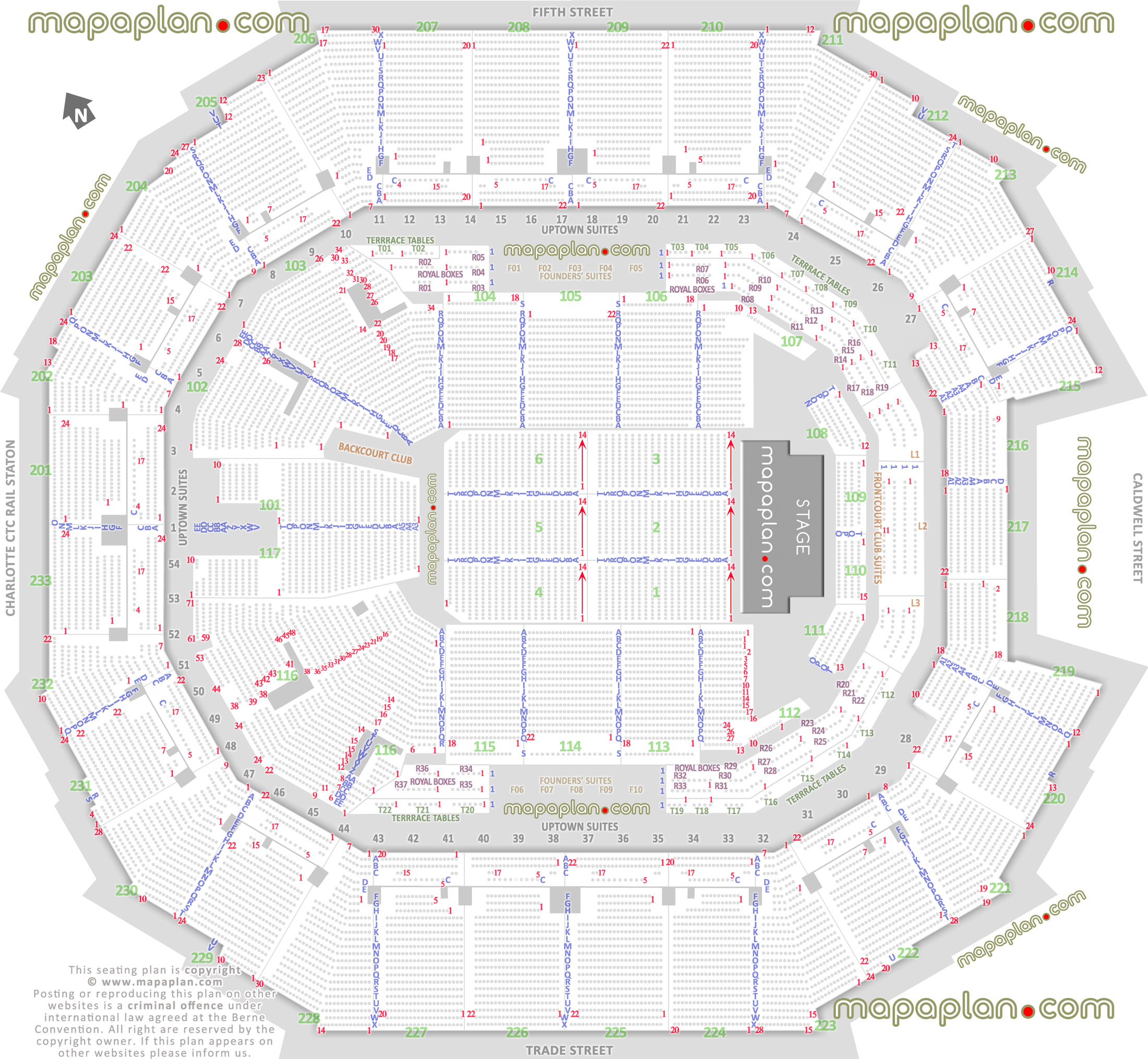 Time Warner Cable Arena Seat Row Numbers Detailed Seating Chart 