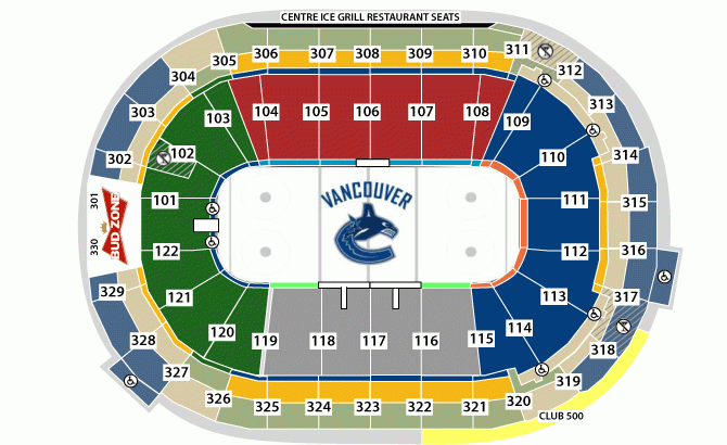 Vancouver Canucks Seating Chart Map Vancouver Canucks Canucks 