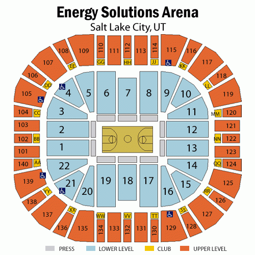 Vivint Smart Home Arena Seating Chart Views Reviews Utah Jazz