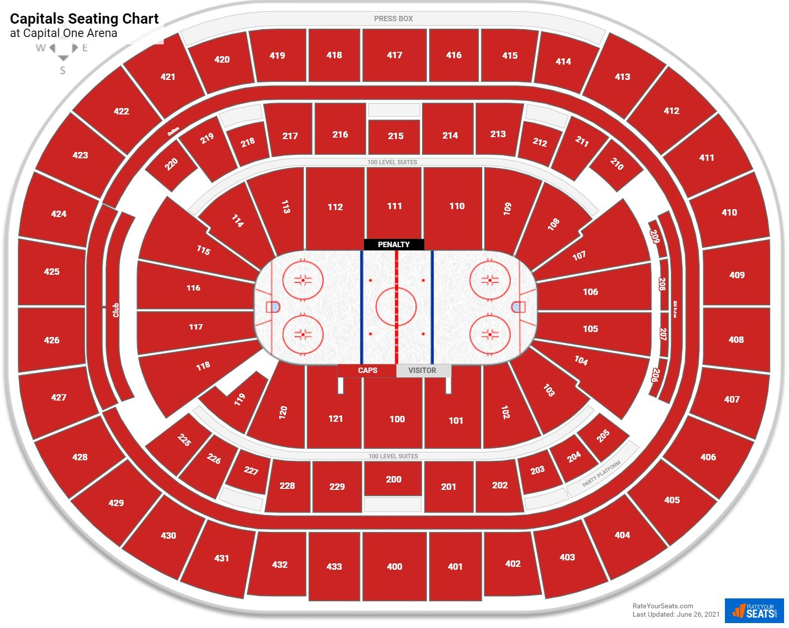 Capital One Arena Ice Hockey Seating Chart Arena Seating Chart